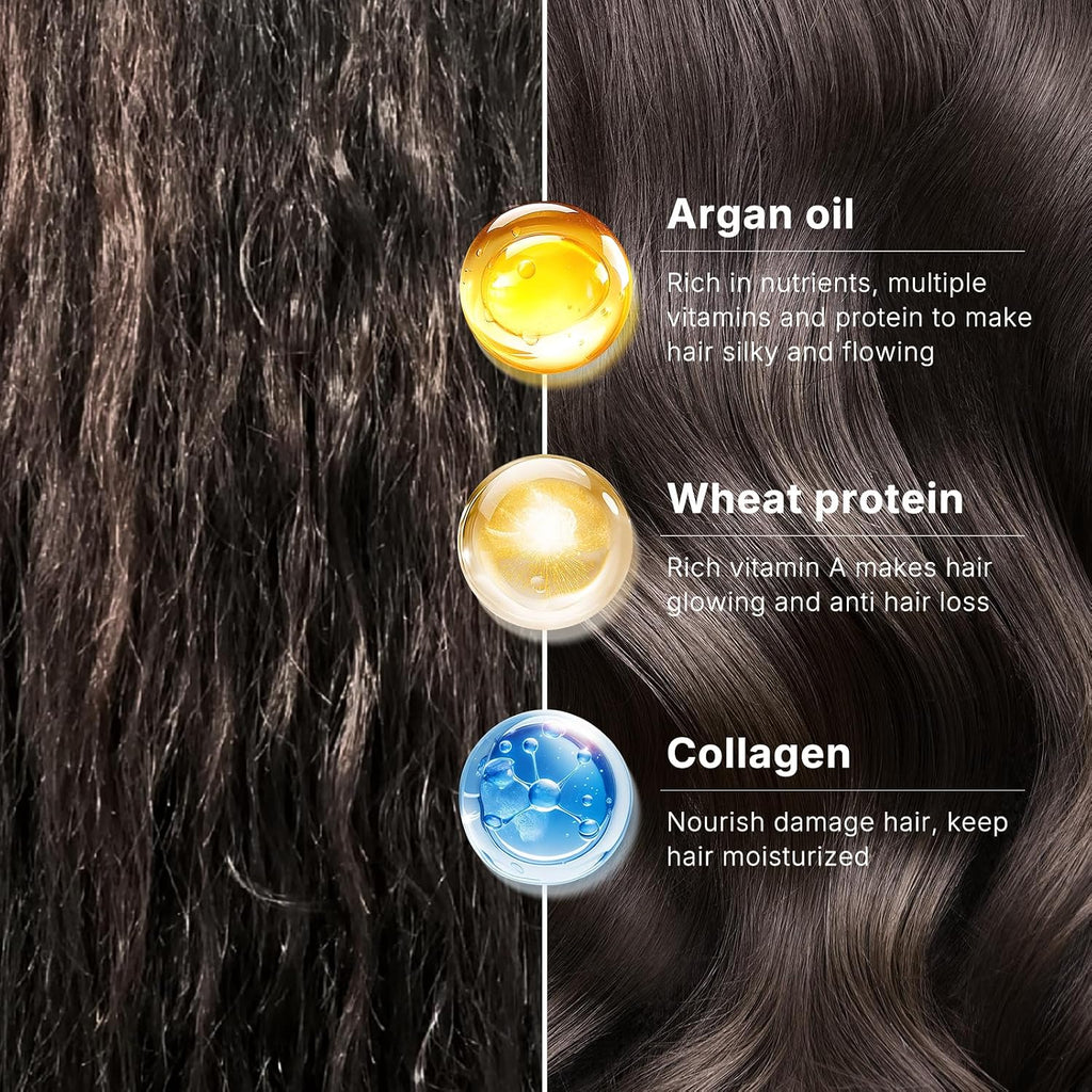Karseell Collagen Hair Mask & Argan Oil Set for Dry Damaged Hair