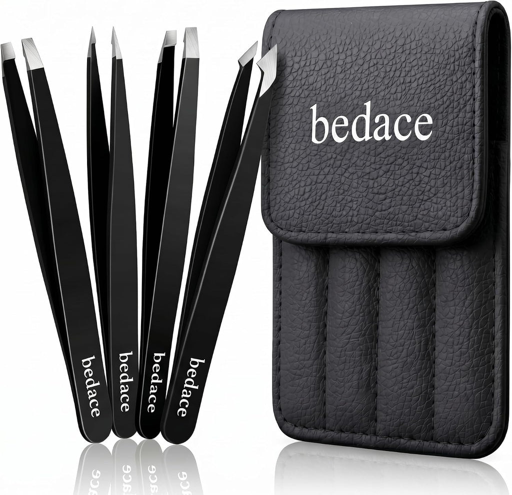 BEDACE Tweezers for Women and Men Facial Hair,Stocking Stuffers Christmas Gift Thickened 430 Stainless Steel High Precis
