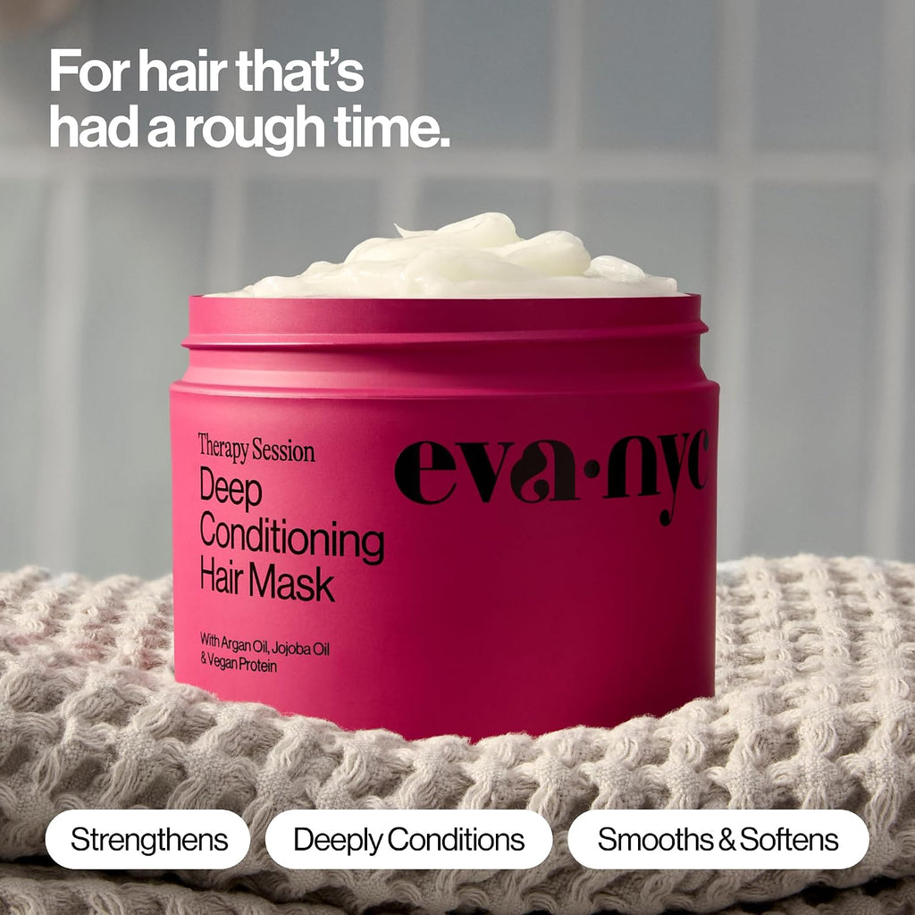 Eva NYC Therapy Session Deep Conditioning Hair Mask with Vegan Protein, Jojoba Oil + Argan Oil - Hydrate, Soften + Repai