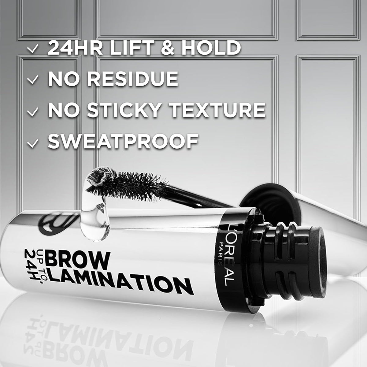 L'Oreal Paris Infallible Up To 24H Wear Brow Lamination, Water-Resistant Longwear Eyebrow Gel Make Up, Clear/Transparent