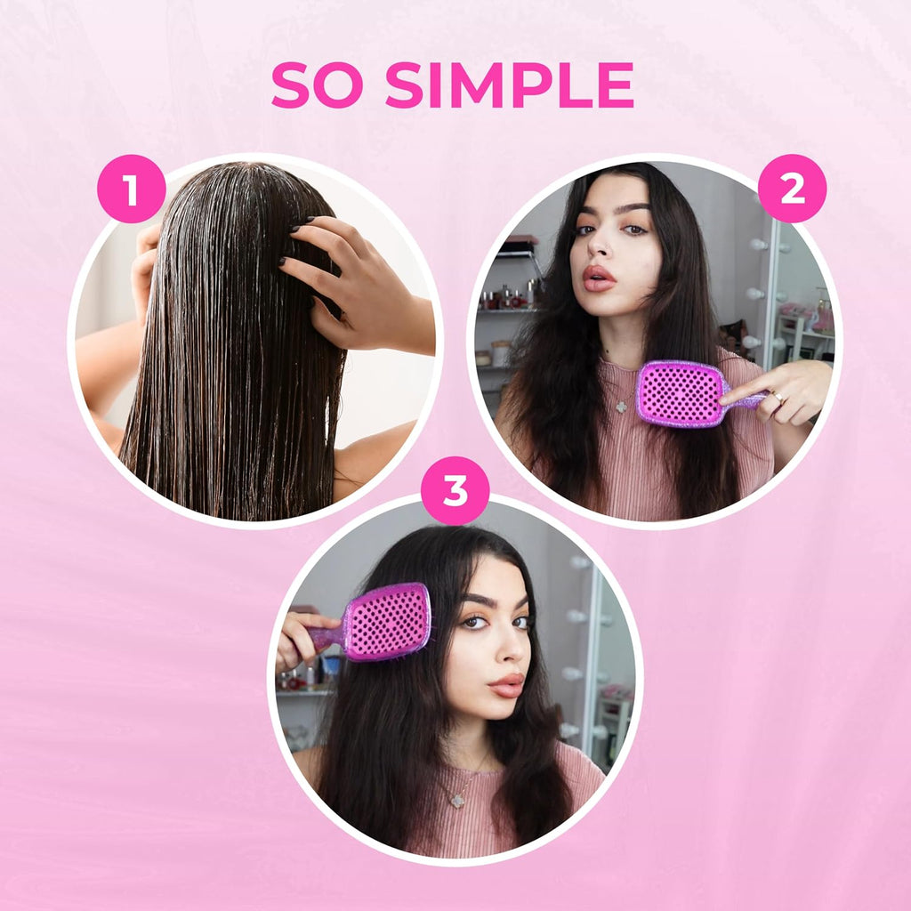 FHI Heat UNbrush Detangling Brush for Pain-Free Brushing on All Wet or Dry Hair Types — Durable DuoFlex Anti-Static Bris