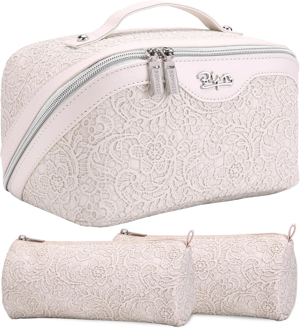 BOYATU Travel Makeup Bags Cosmetic Organizer Bag: Floral Make up Bag