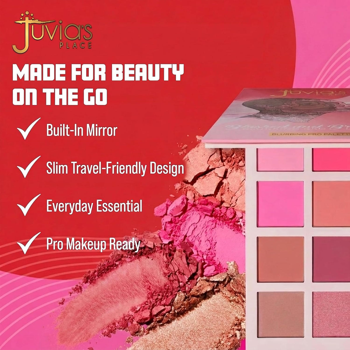 Juvia’s Place Blushed & Bronzed Blurring Pro Palette Volume 2 – 8 Shade Blush & Bronzed Palette, Matte & Shimmer Finishe