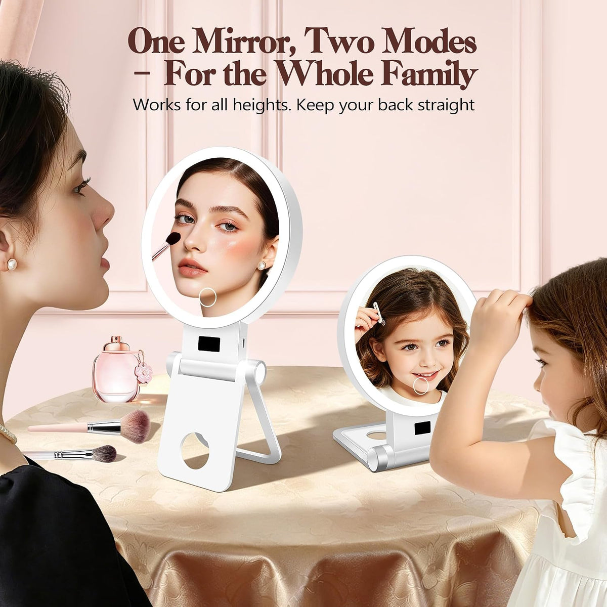 Magnifying Mirror with Light 30X, 2000mAh 1X/ 30X Magnifying Makeup Mirror with Standable Base & Tweezers, 3 Color Modes
