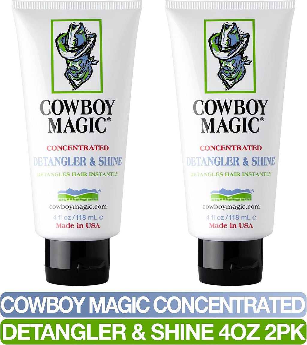 Cowboy Magic Detangler & Shine for Horse, 4 oz - 2 Pack Conditioner, White