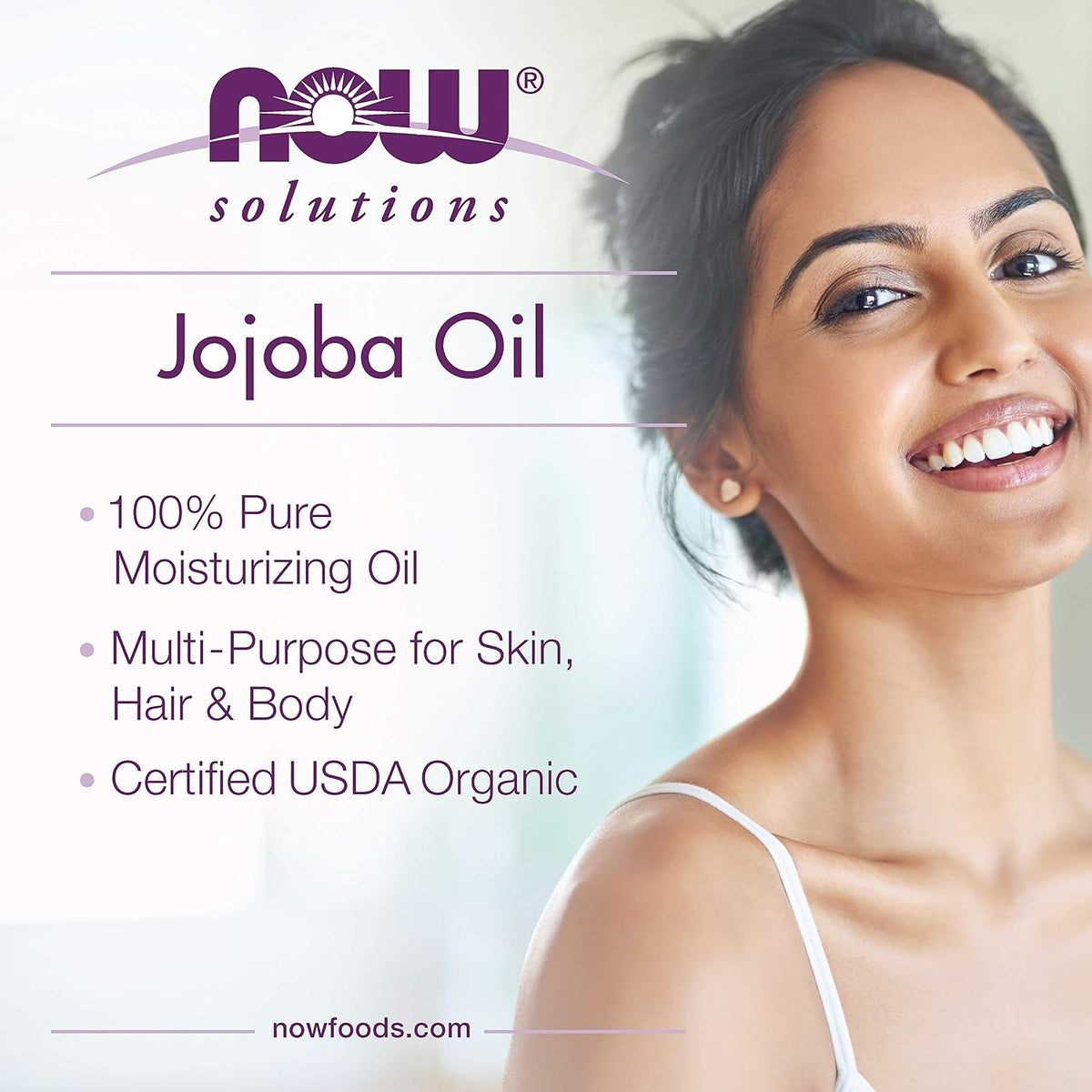 NOW Solutions, Organic Jojoba Oil, Moisturizing Multi-Purpose, 4 fl. oz