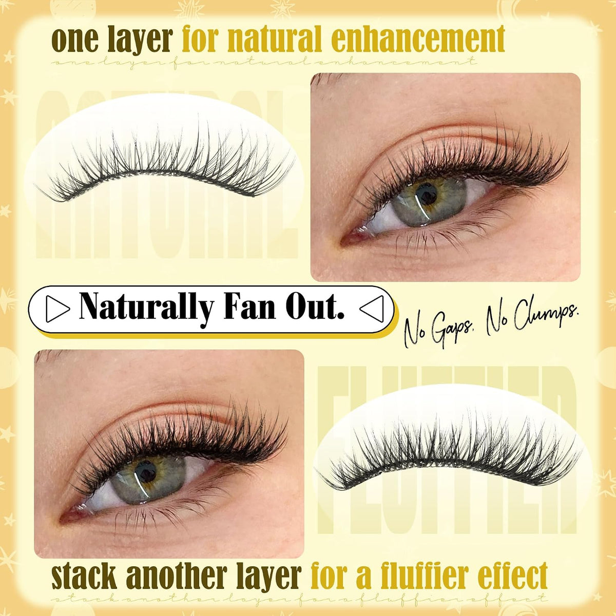 Short Lash Clusters Natural Cluster Eyelash Extensions 8-10-12MM Clear Band Cluster Lashes Extensions Wispy Individual L