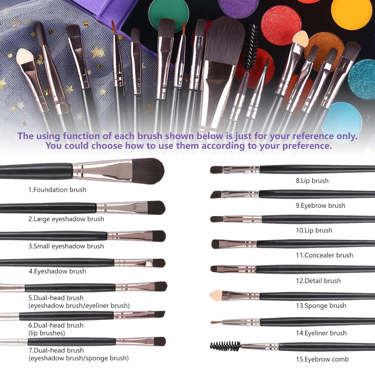 UCANBE Eyeshadow Palette with 15Pcs Brushes Makeup Set, Pigmented 86 Colors Make Up Sets Valentine's Day Gift, Matte Shi