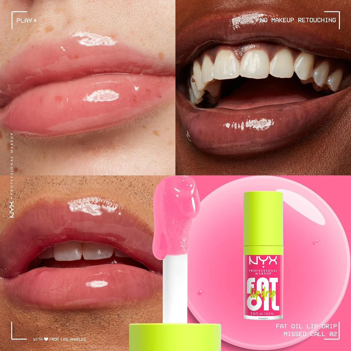 NYX PROFESSIONAL MAKEUP Fat Oil Lip Drip, Moisturizing Lip Oil Gloss, Vegan Tinted Formula, Up to 12 HR Hydration - Miss