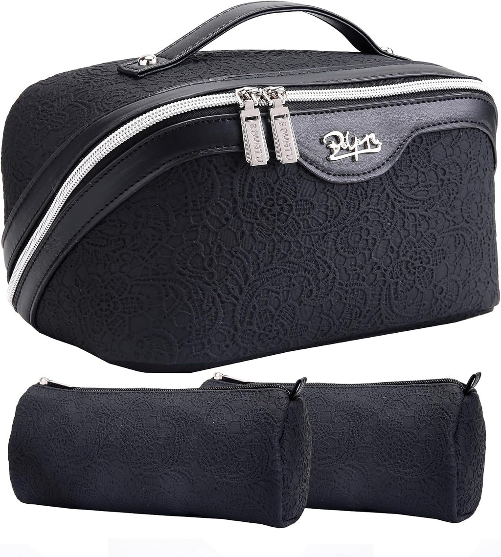 BOYATU Travel Makeup Bags Cosmetic Organizer Bag: Floral Make up Bag
