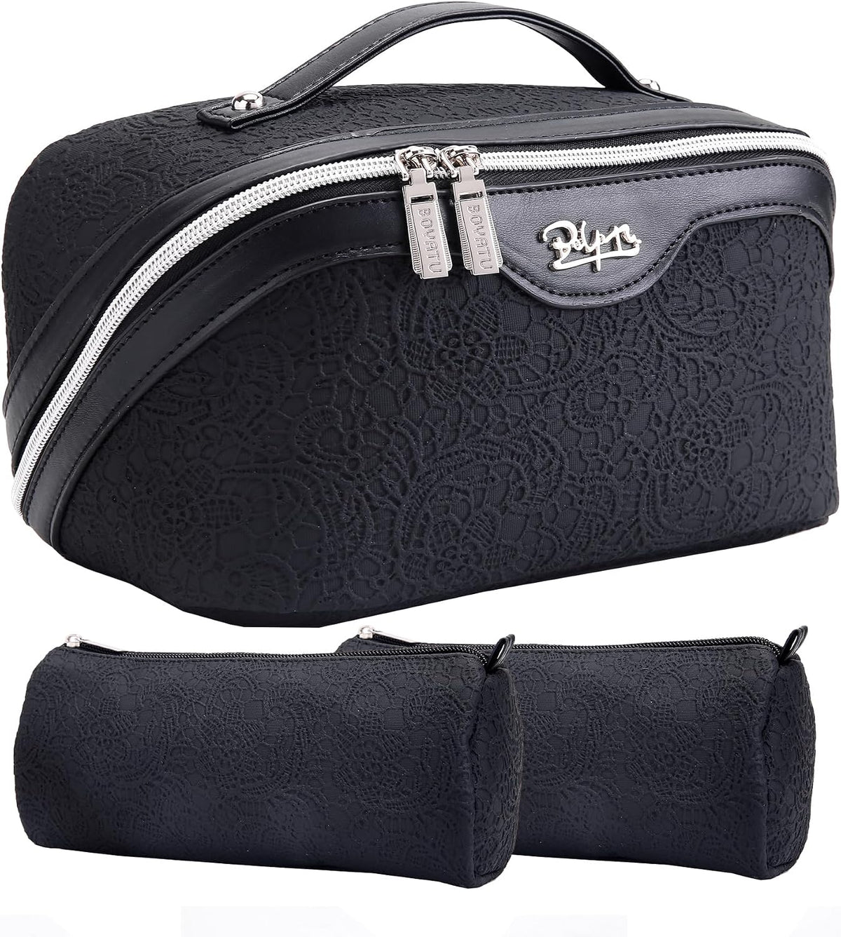 BOYATU Travel Makeup Bags Cosmetic Organizer Bag: Floral Make up Bag