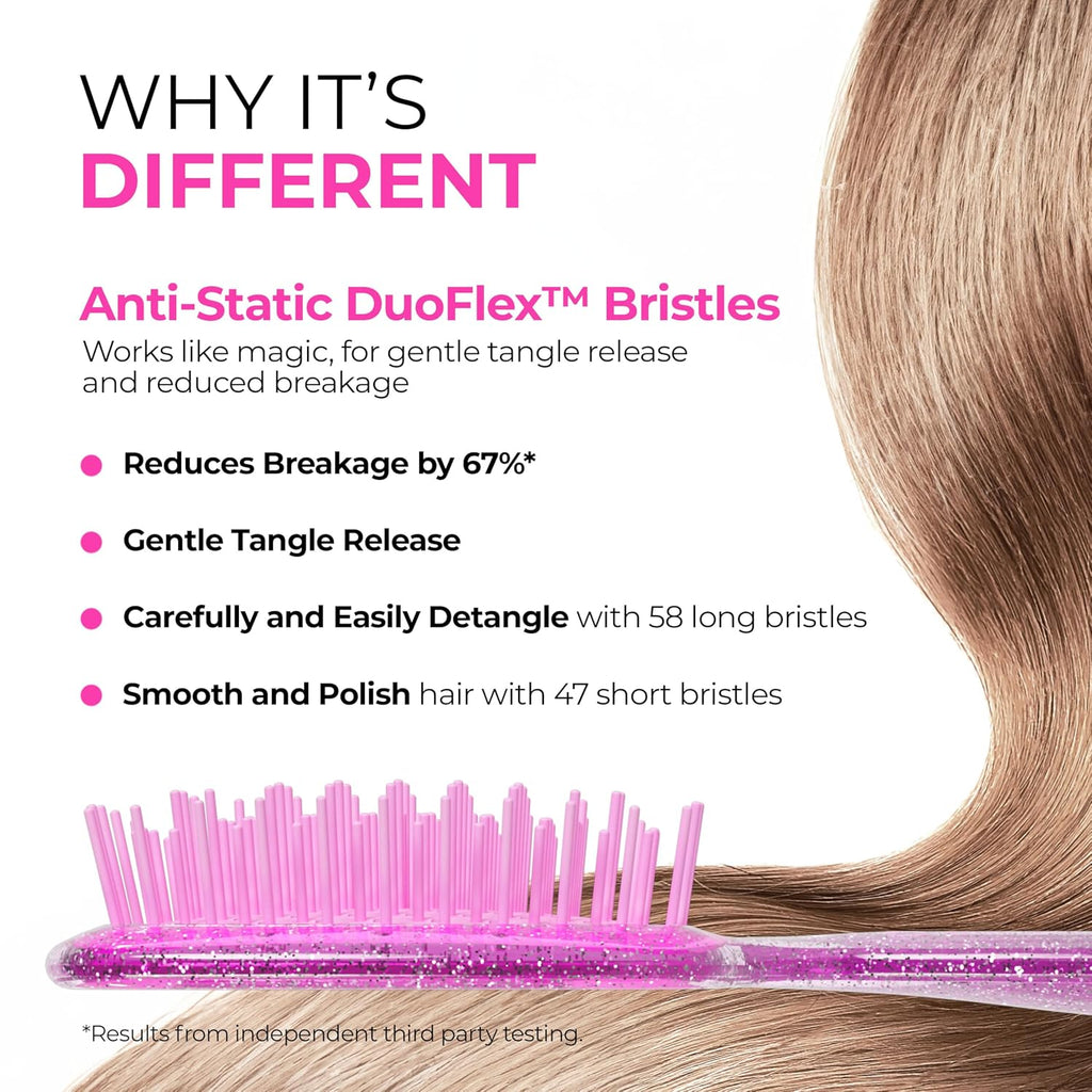 FHI Heat UNbrush Detangling Brush for Pain-Free Brushing on All Wet or Dry Hair Types — Durable DuoFlex Anti-Static Bris
