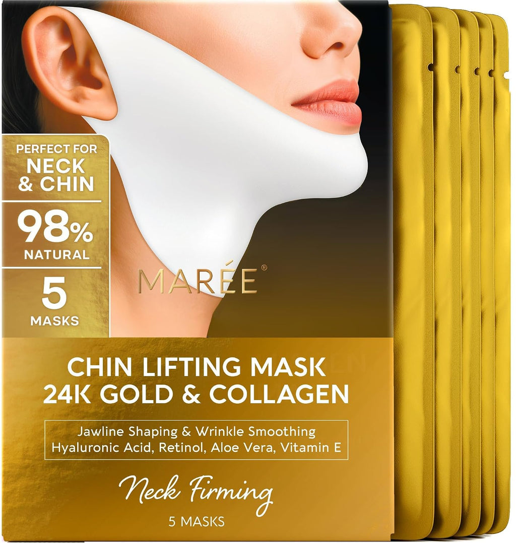 MAREE V Line Lifting Mask - Gold Face Lift Tape & Double Chin Lifting Mask