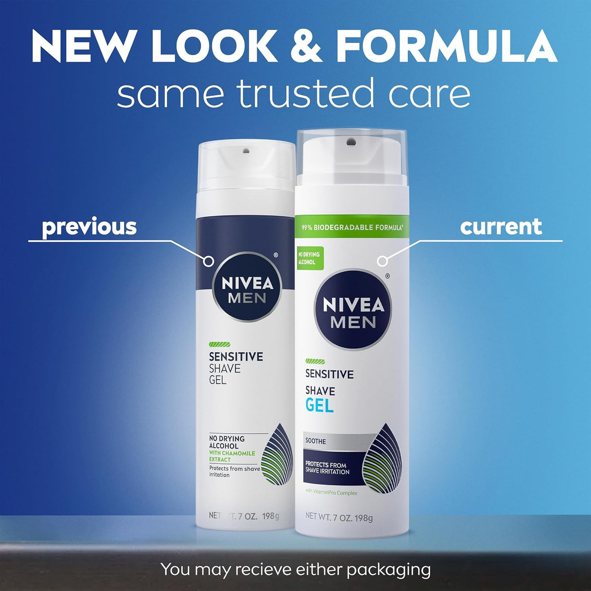 NIVEA MEN Sensitive Shave Gel, No Drying Alcohol, Mulitpack, 3 x 7 OZ