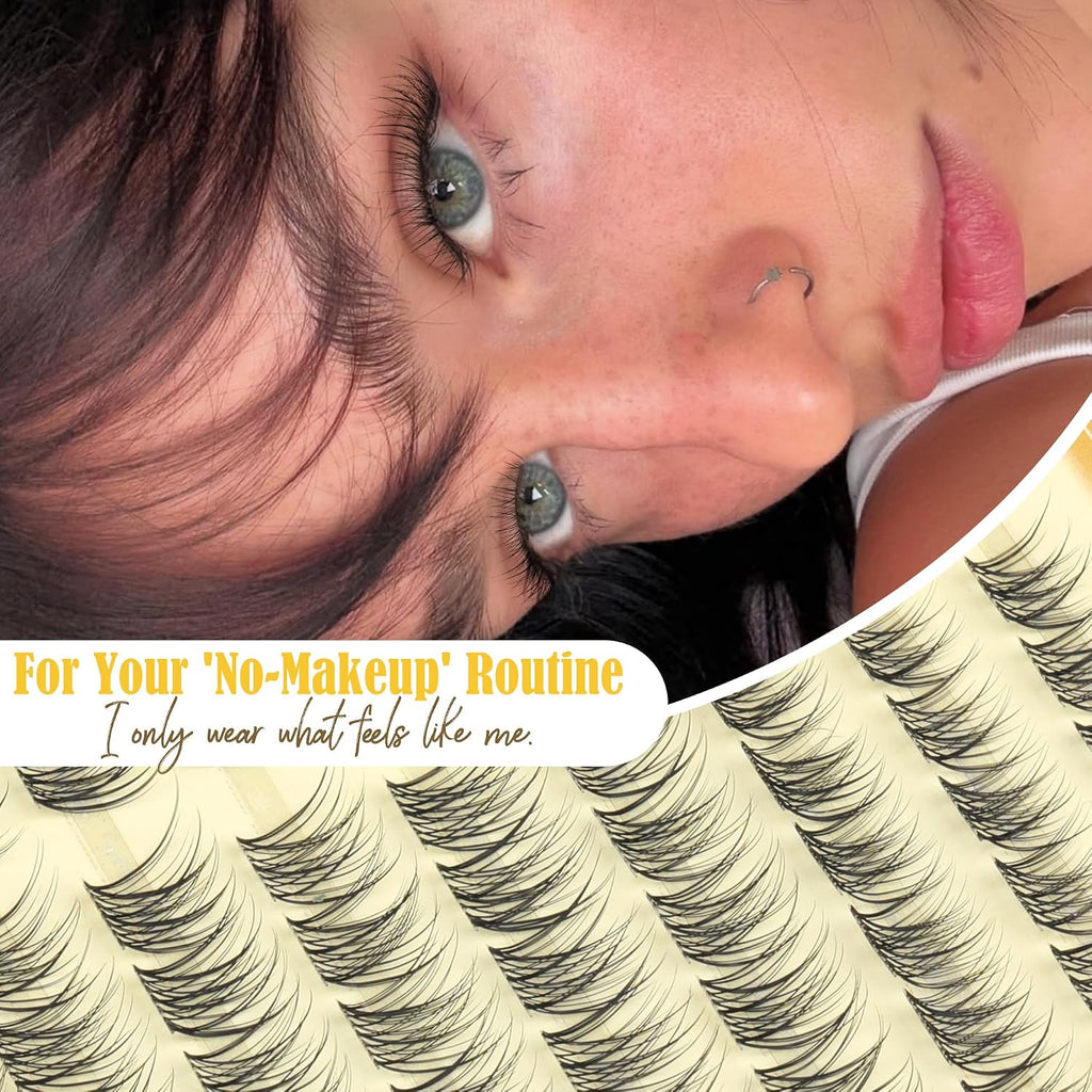 Short Lash Clusters Natural Cluster Eyelash Extensions 8-10-12MM Clear Band Cluster Lashes Extensions Wispy Individual L