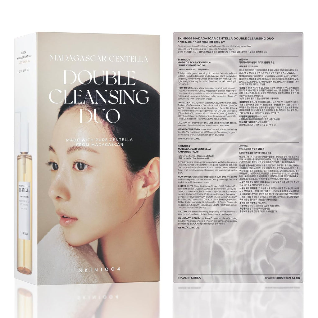 SKIN1004 Centella Double Cleansing Duo, Oil Cleanser, Face Wash 10.99 fl.oz