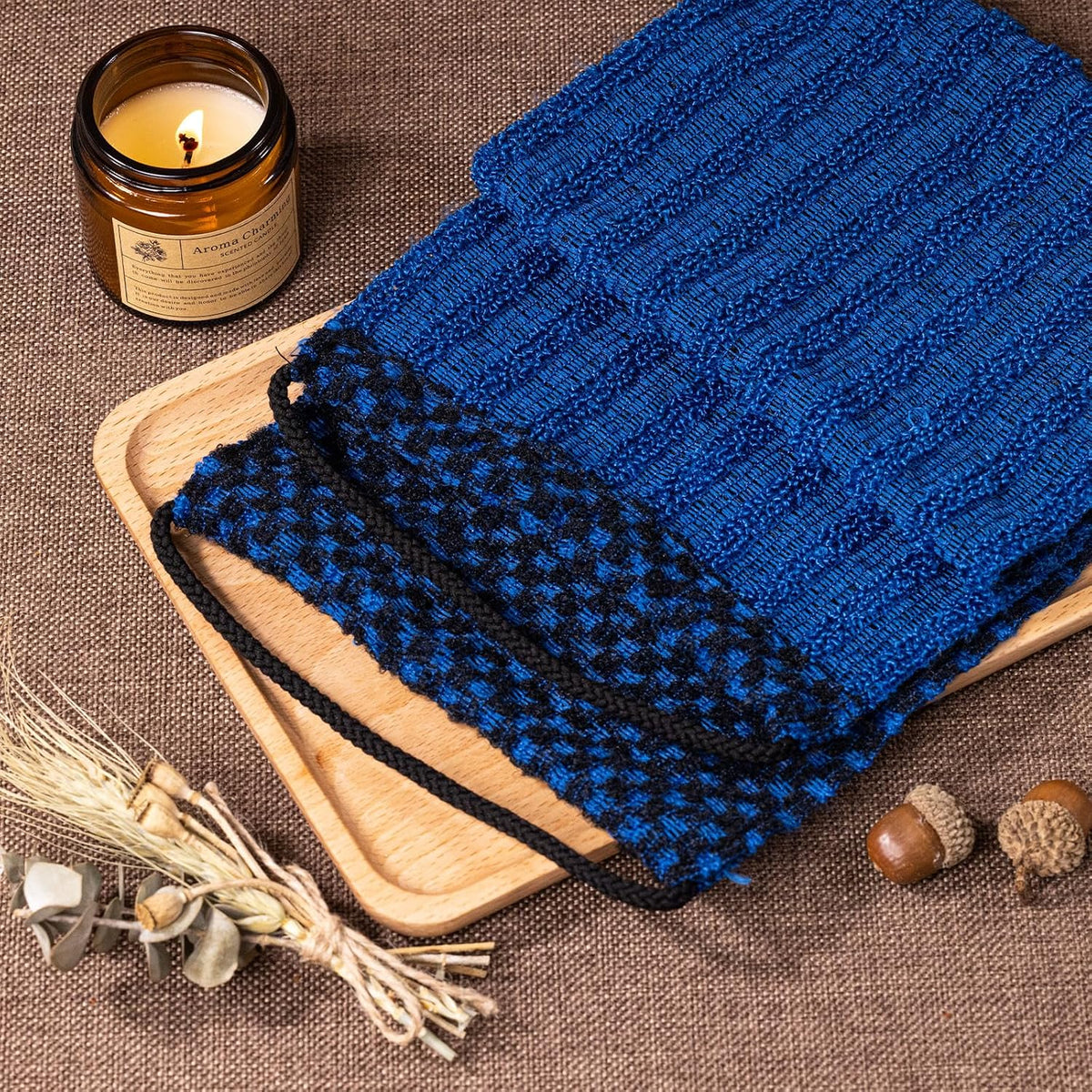 Dual-Textured Exfoliating Washcloth Towel - Back Scrubber for Use in Shower Bath, Exfoliating Body Scrubber Exfoliator, 