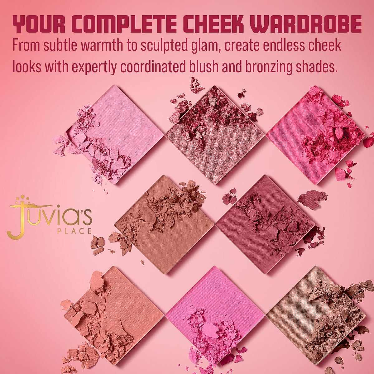 Juvia’s Place Blushed & Bronzed Blurring Pro Palette Volume 2 – 8 Shade Blush & Bronzed Palette, Matte & Shimmer Finishe