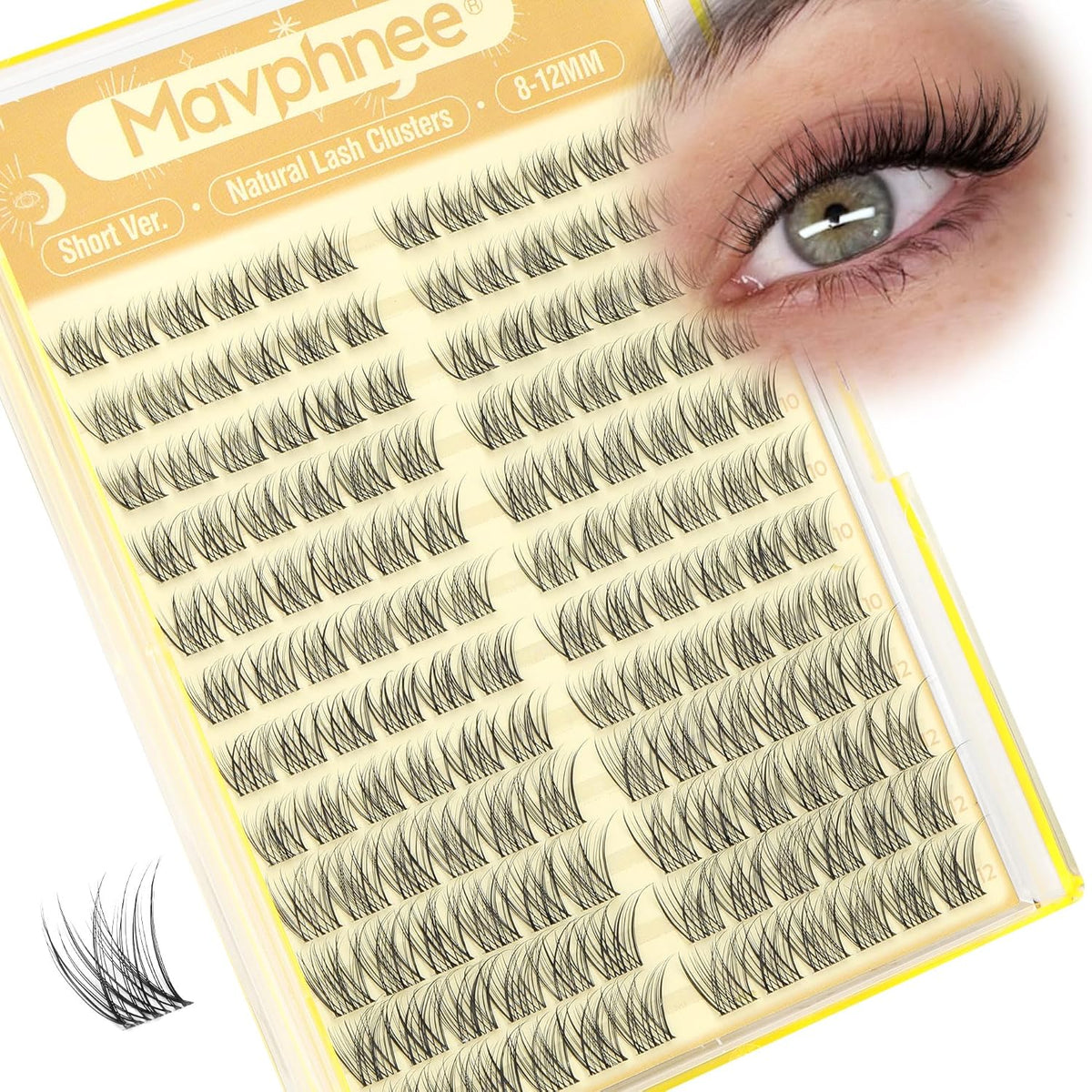 Short Lash Clusters Natural Cluster Eyelash Extensions 8-10-12MM Clear Band Cluster Lashes Extensions Wispy Individual L