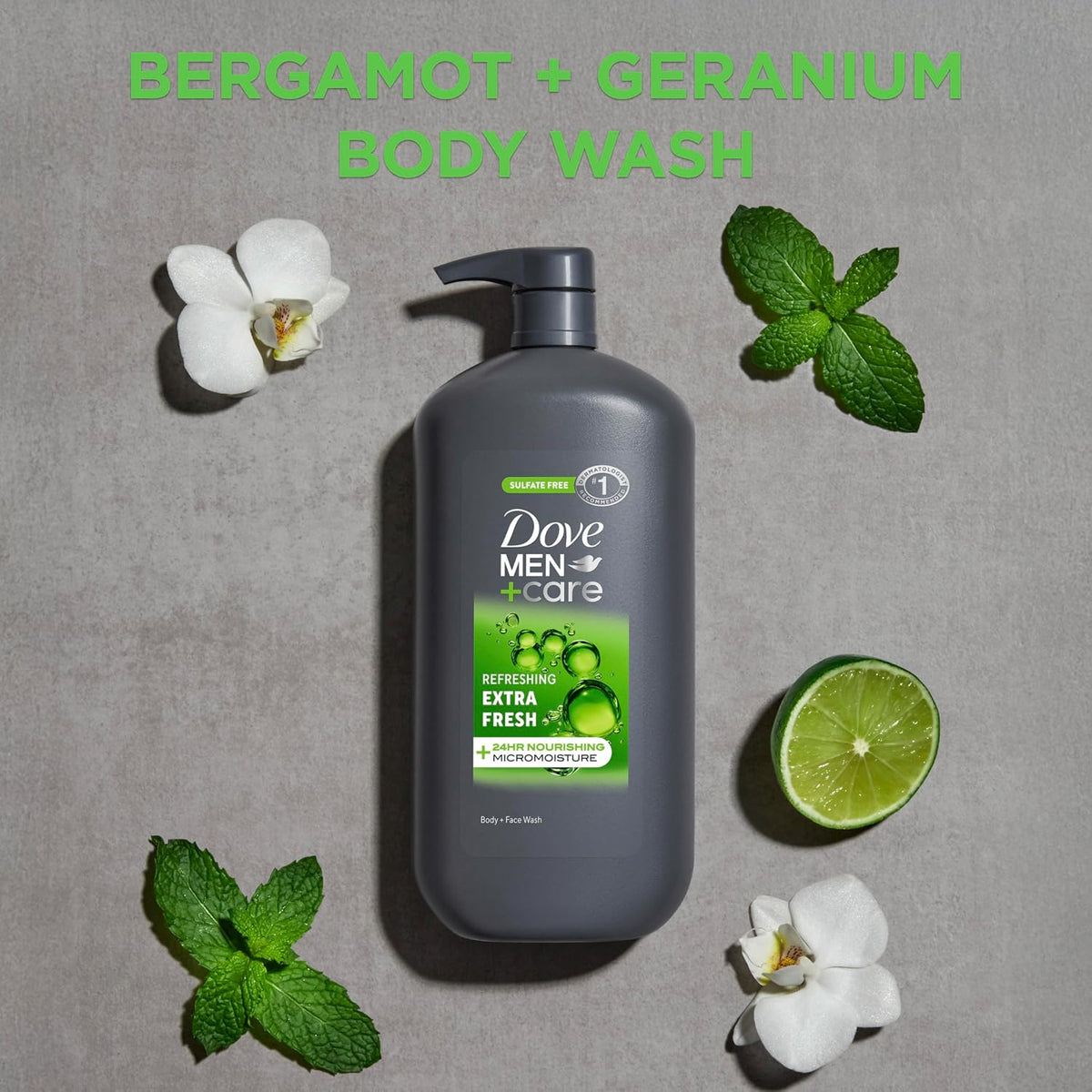 DOVE MEN + CARE Body and Face Wash, Refreshing Extra Fresh for Men, 30 oz