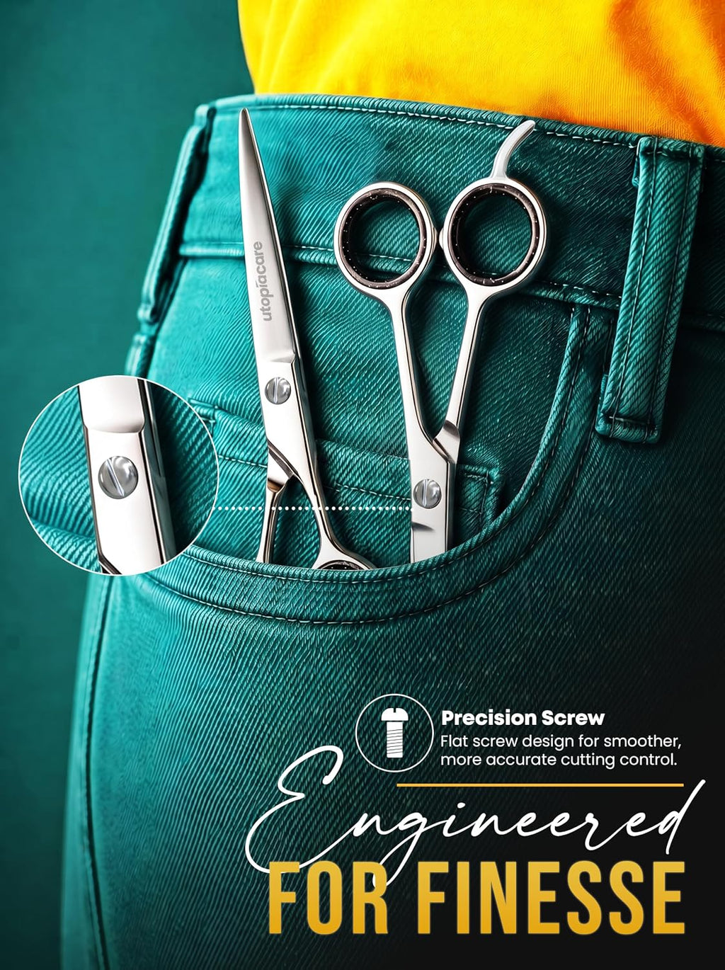 Premium Hair Cutting Scissors 6.5inch Stainless Steel Hair Scissors