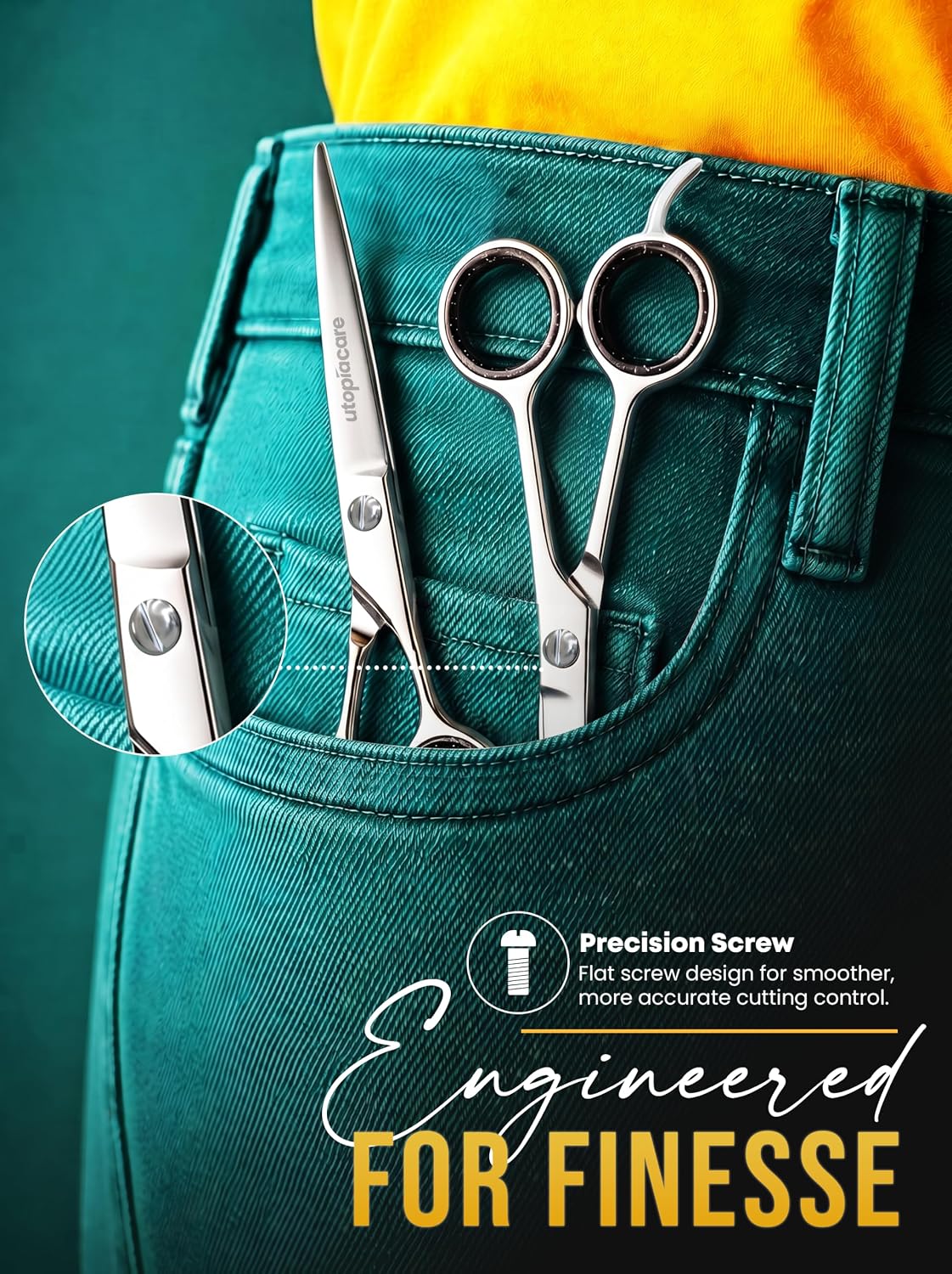 Premium Hair Cutting Scissors 6.5inch Stainless Steel Hair Scissors