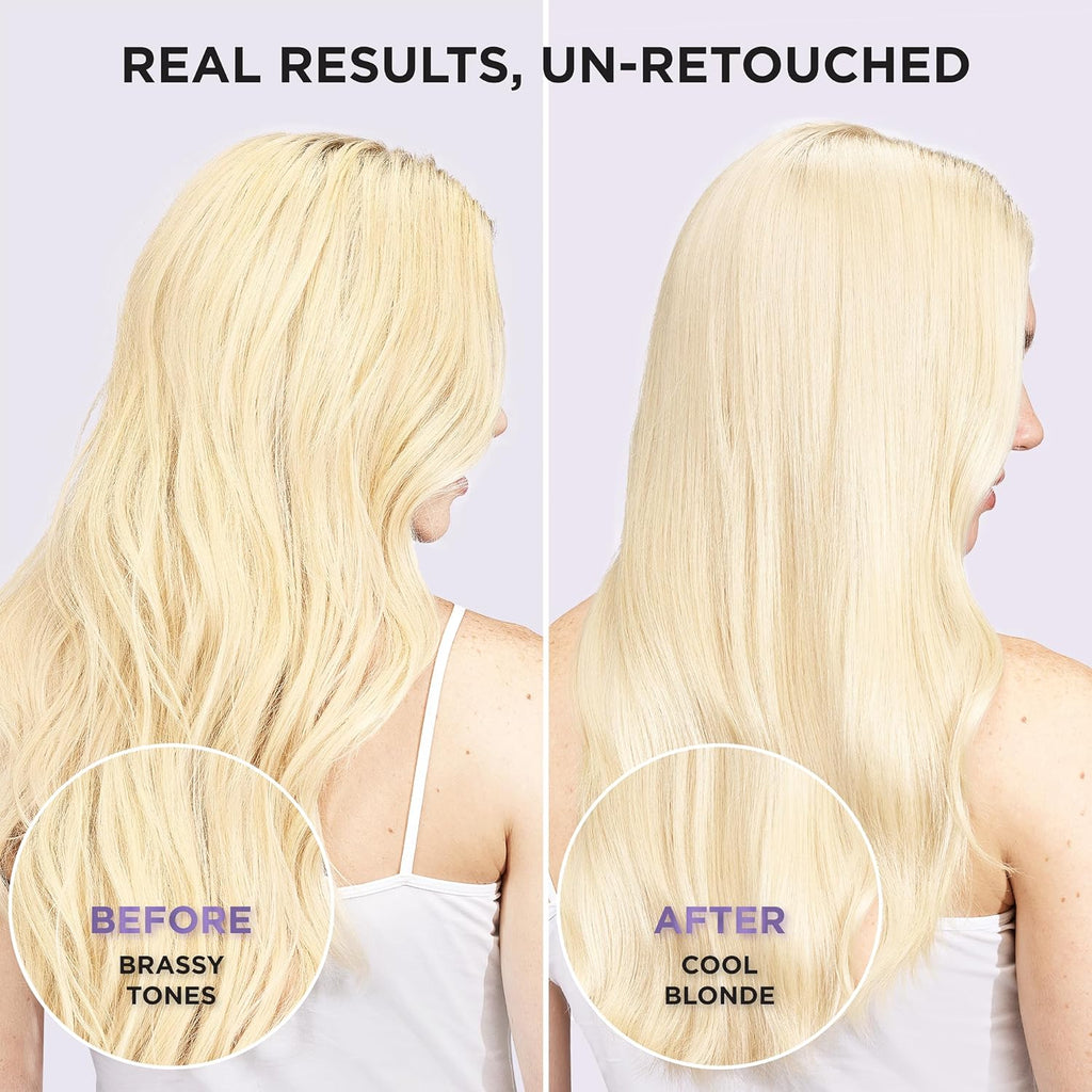L’Oreal Paris Sulfate Free Brass Toning Purple Shampoo for Blonde, Bleached, Silver, or Brown Highlighted Hair, EverPure
