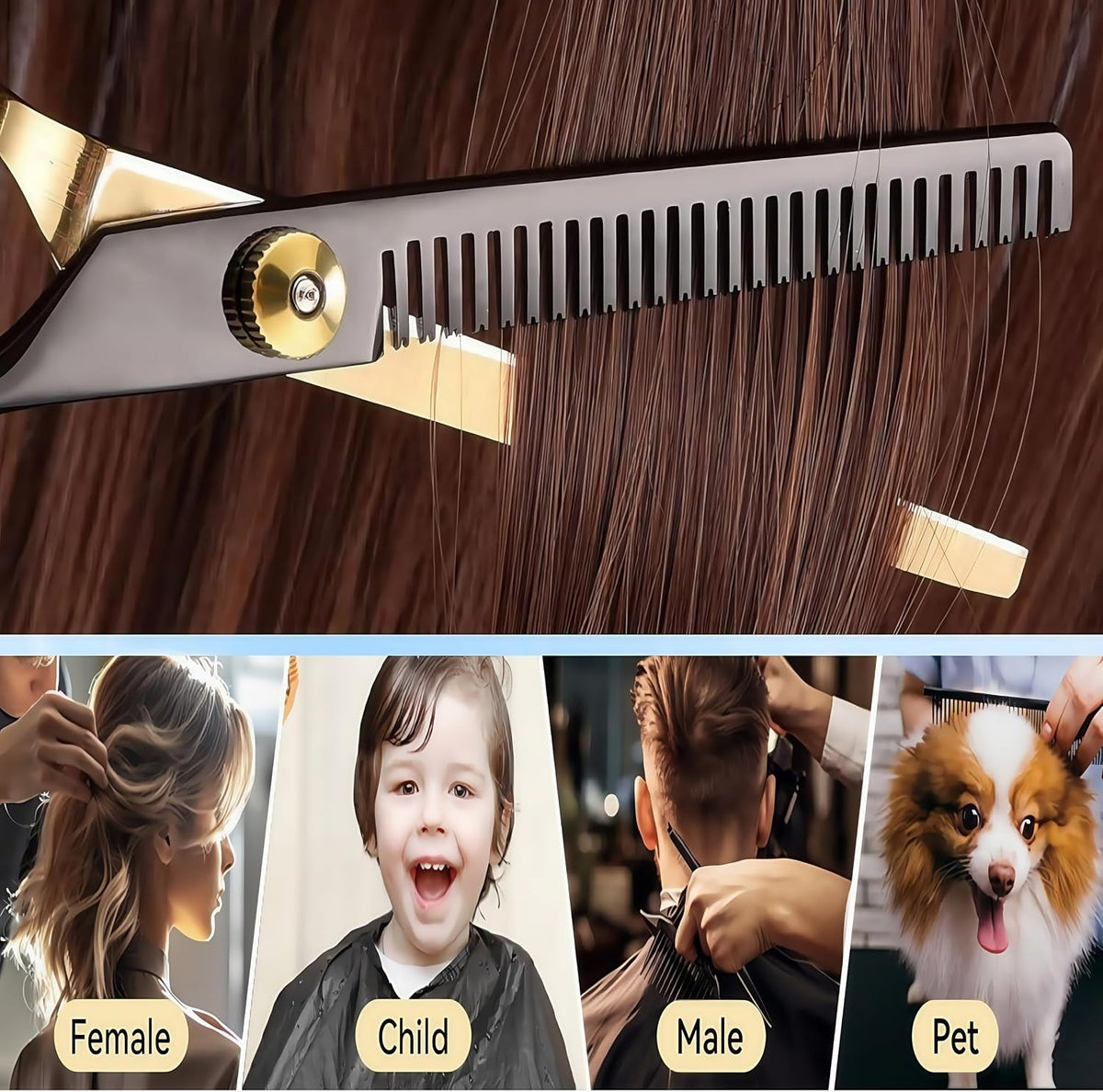 12 PCS Hair Cutting Scissors Kit, 6.5 Inch VG10 Shears for Home & Salon