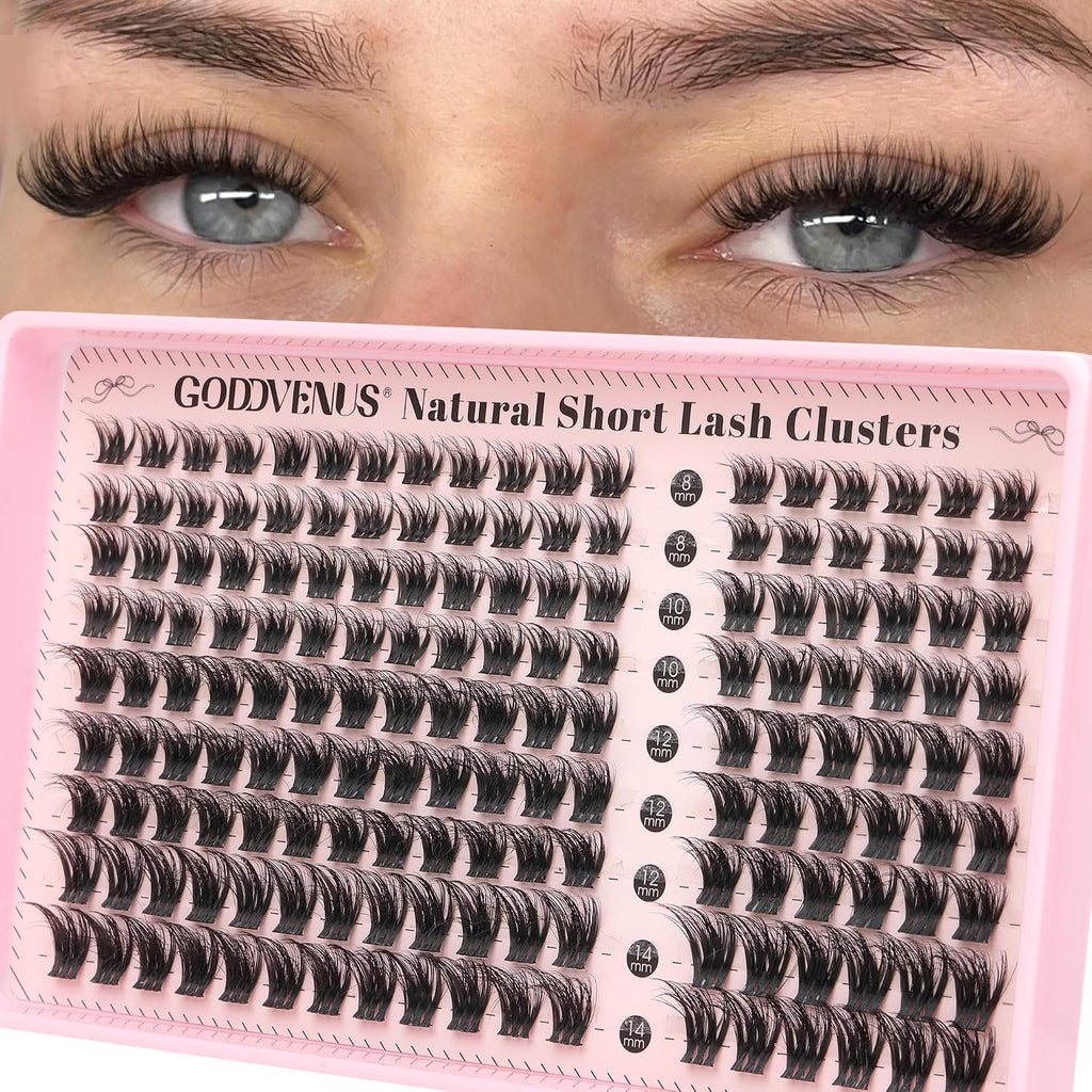 Goddvenus Lash Clusters Natural Wispy Cluster Eyelash Extensions, DIY Lash Extension at Home for Natural Look, D Curly I