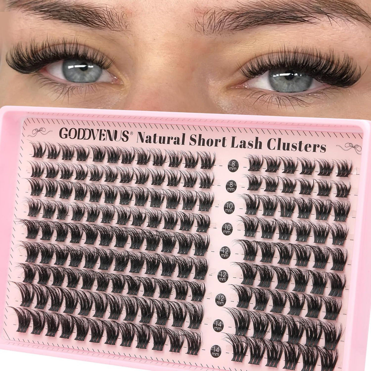 Goddvenus Lash Clusters Natural Wispy Cluster Eyelash Extensions, DIY Lash Extension at Home for Natural Look, D Curly I