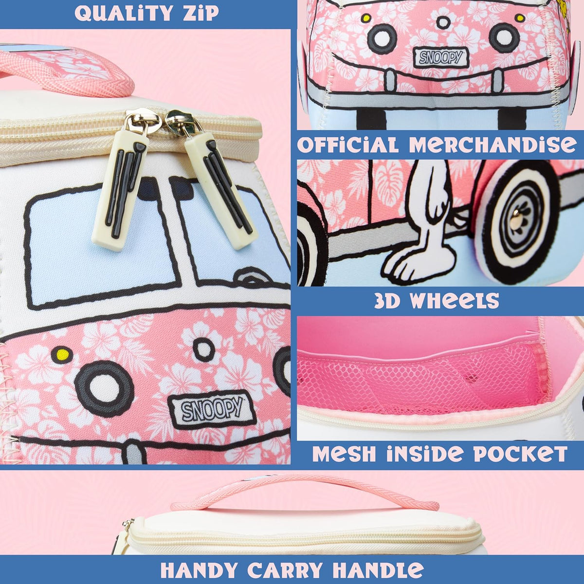 Peanuts Snoopy Travel Toiletry Makeup Bag for Girls, Teens