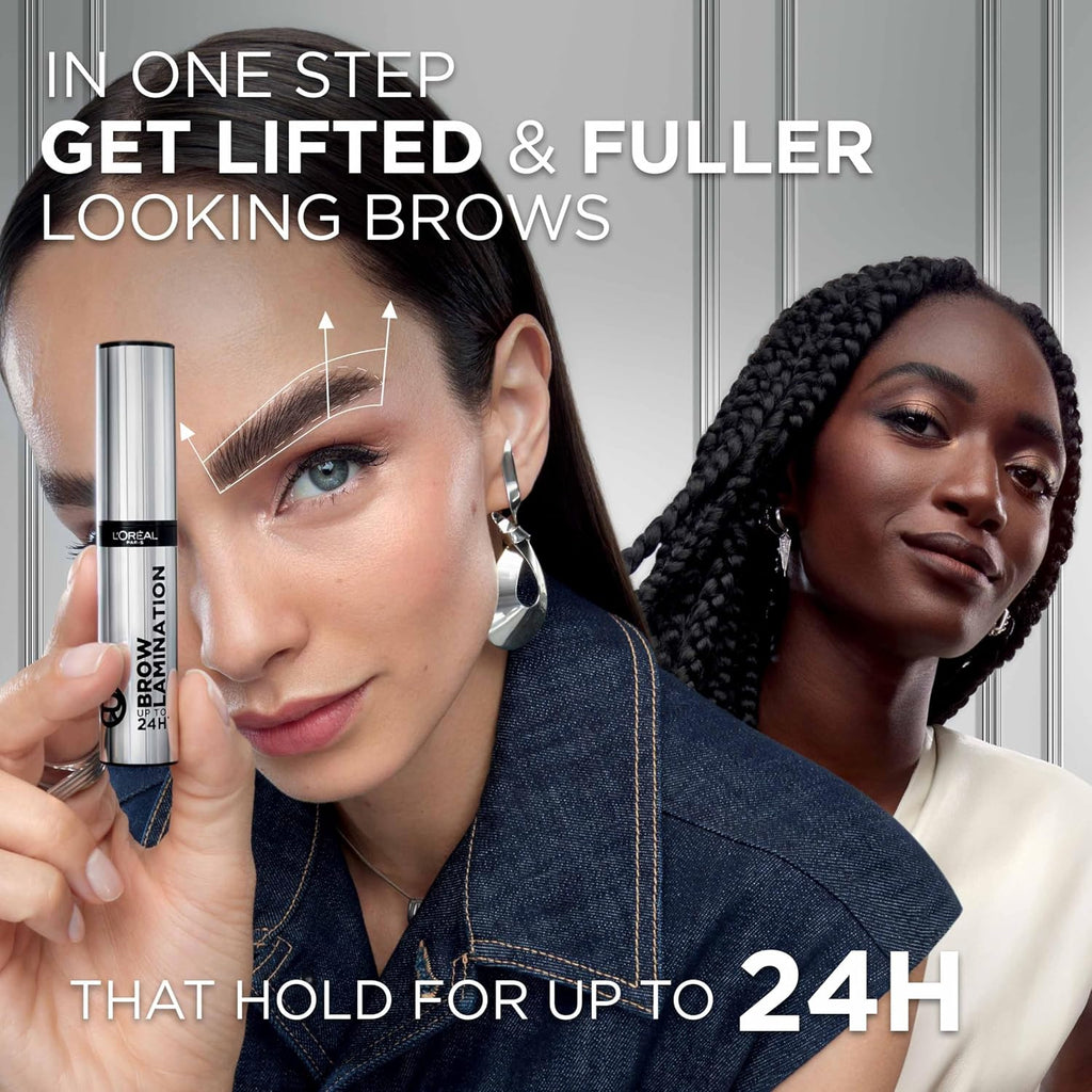 L'Oreal Paris Infallible Up To 24H Wear Brow Lamination, Water-Resistant Longwear Eyebrow Gel Make Up, Clear/Transparent