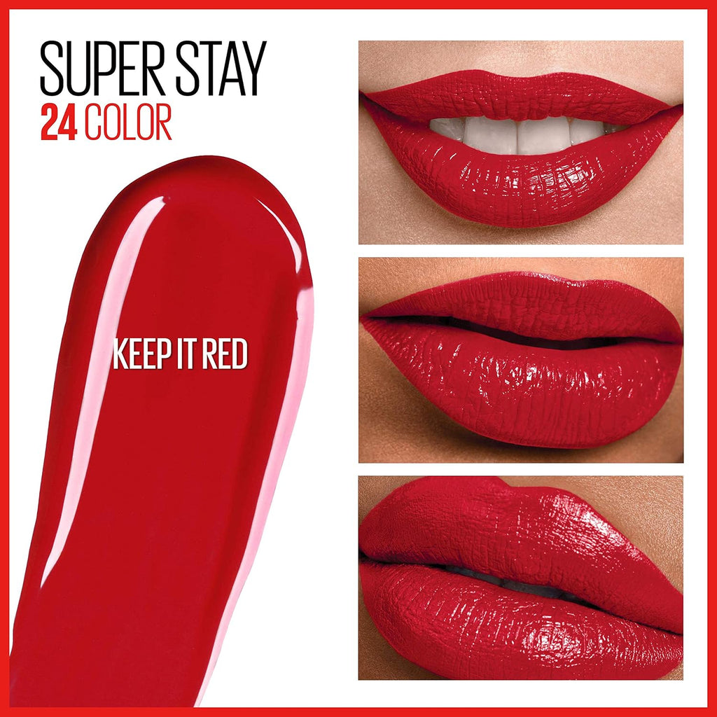 Maybelline Super Stay 24 2-Step Liquid Lipstick, Keep It Red 35