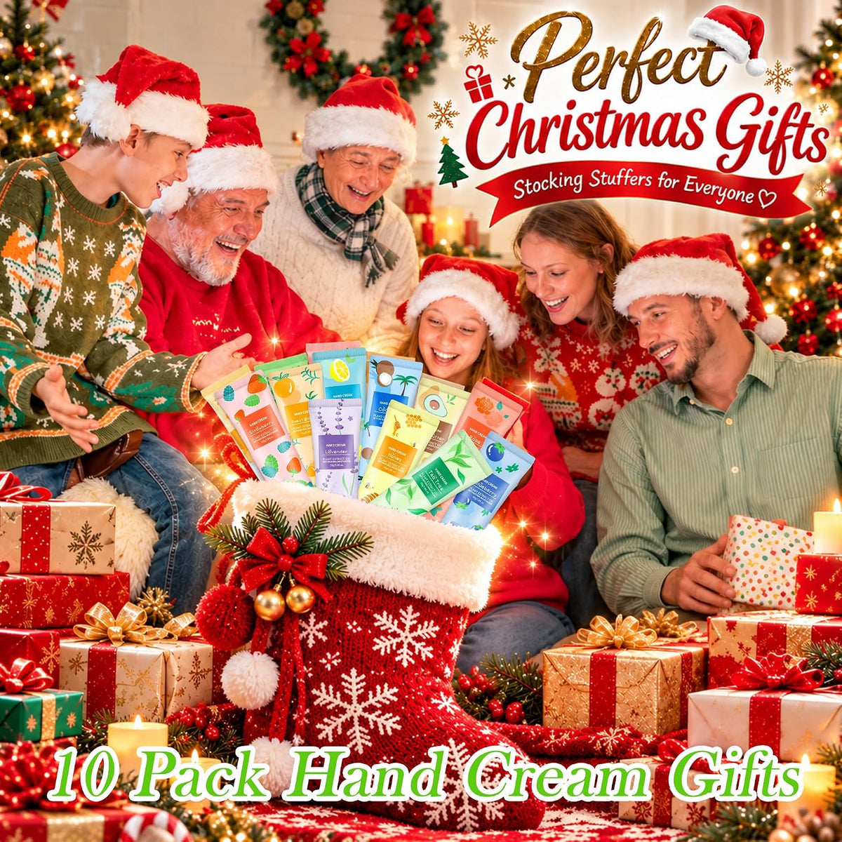 10 Pack Hand Cream for Dry Cracked Hands, Stocking Stuffers for Women, Christmas Gift for Teen Girls, Teacher Appreciati
