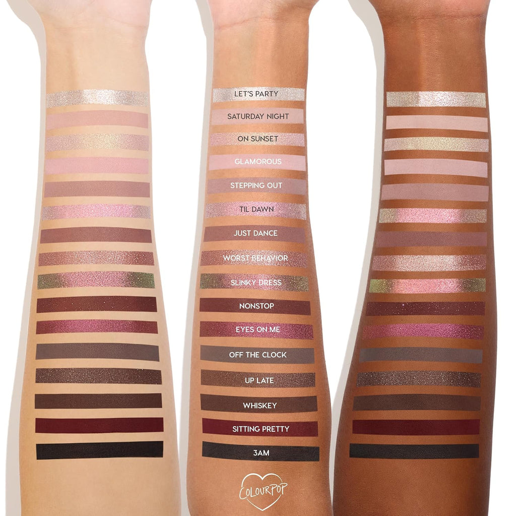 ColourPop After Hours Eyeshadow Palette - Smokey Mauve Makeup Palette with Metallic, Matte, Glitter & Matte Sparkle Fini