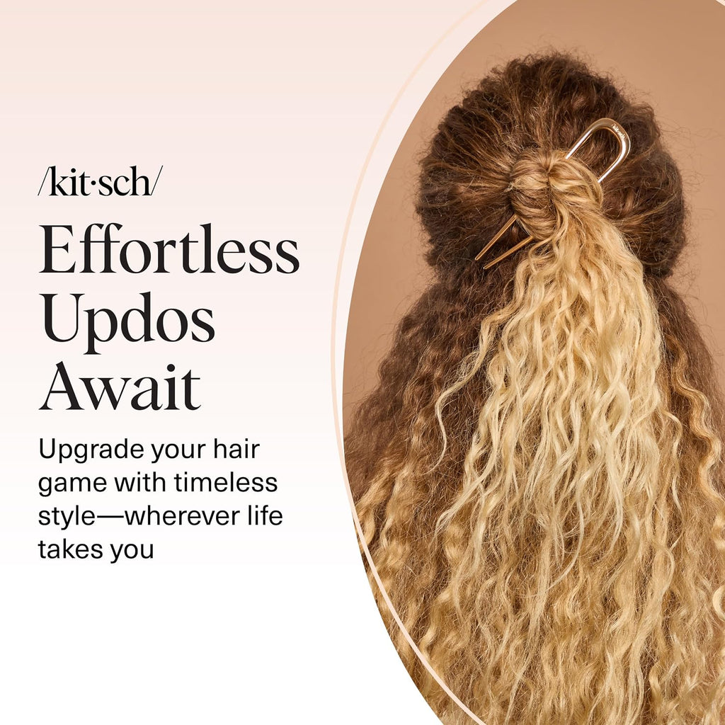 Kitsch French Hair Pins for Women | Secure Hold All Day - Gold, 1pc