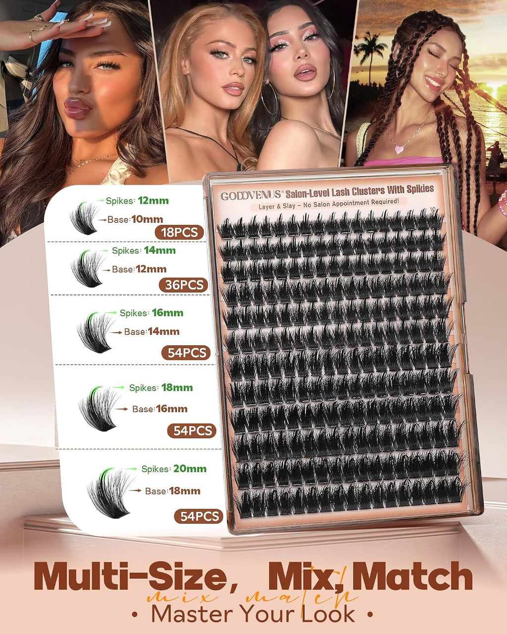 Goddvenus Manga Lash Clusters With Spikes Wispy Cluster Eyelash Extensions Full-volume Anime Eyelashes Clusters Reusable