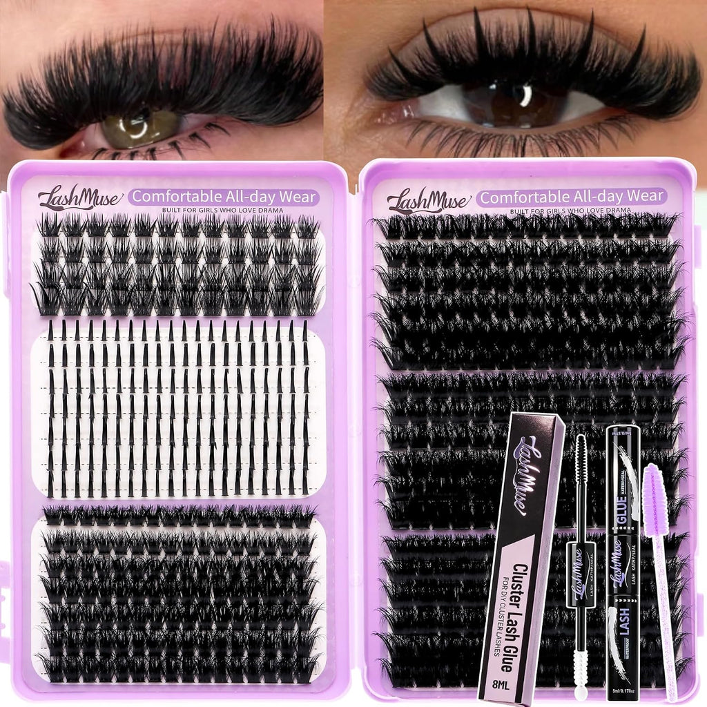 680PCS Fairy Lash Clusters Kit with Spikes Fluffy Volume T50 80D 100D 120D