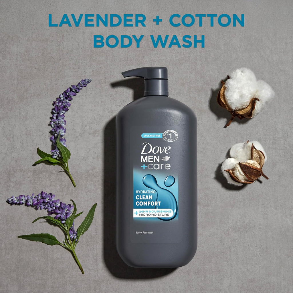 DOVE MEN + CARE Body and Face Wash Hydrating Clean Comfort for Men, 30 oz