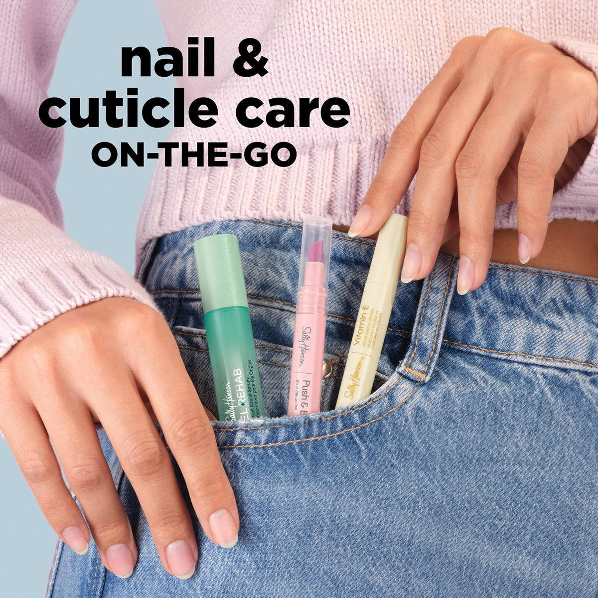 Sally Hansen Push & Buff 2-in-1 Cuticle Care Treatment Pen | Exfoliates, Polishes and Smooths Cuticles | Textured Tip fo