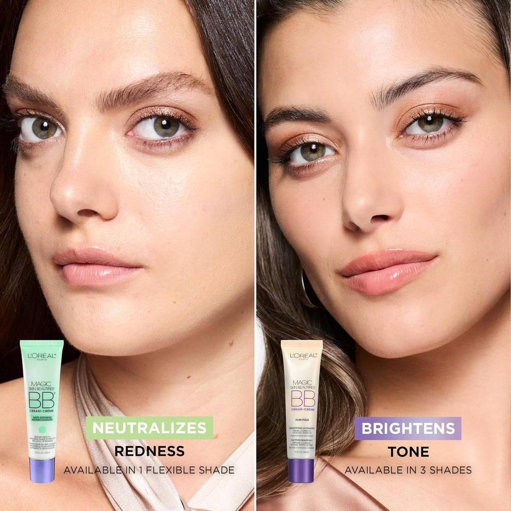 L'Oreal Paris Magic BB Cream, Hydrating Skin Beautifier & Color Changing Foundation, Light Coverage, Anti-Redness, 1 fl 