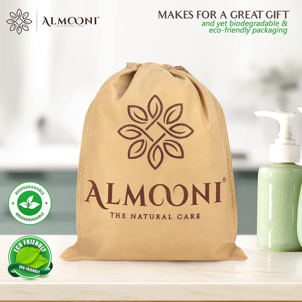 Almooni Natural Loofah Exfoliating Body Scrubber, Shower Sponge 2 Count
