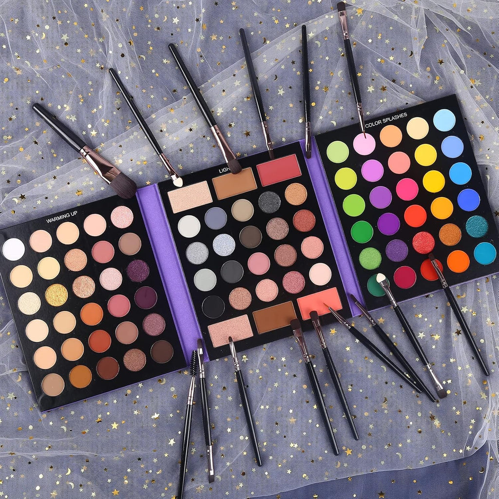 UCANBE Eyeshadow Palette with 15Pcs Brushes Makeup Set, Pigmented 86 Colors Make Up Sets Valentine's Day Gift, Matte Shi