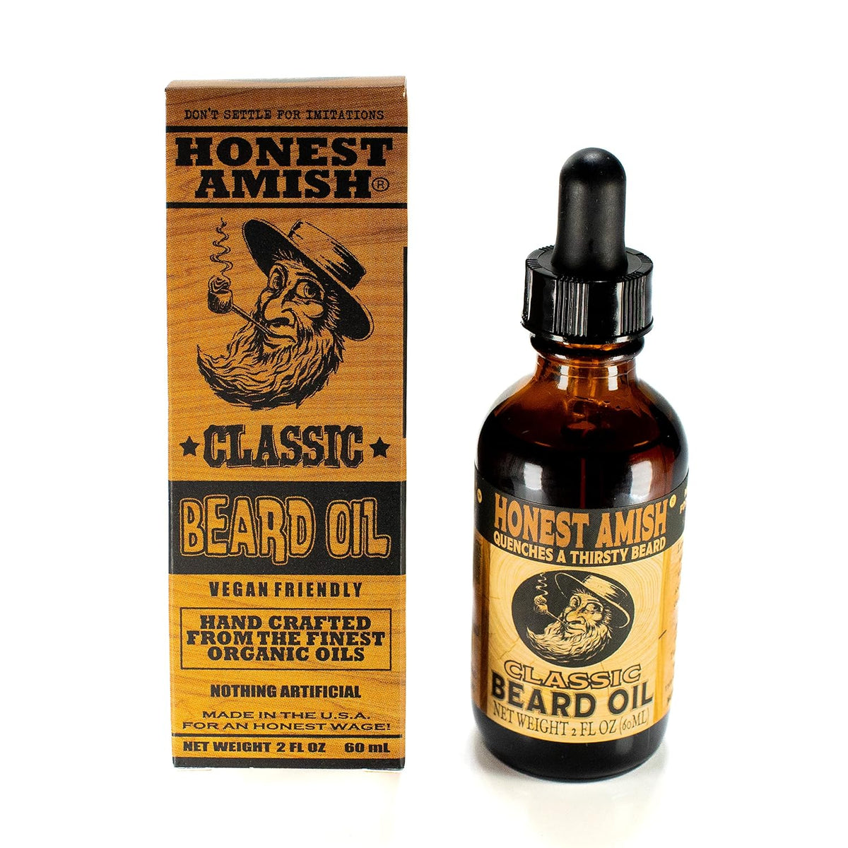 Honest Amish Beard Oil for Men, 7+ Natural Oils, Mineral Oil Free, 2 Oz
