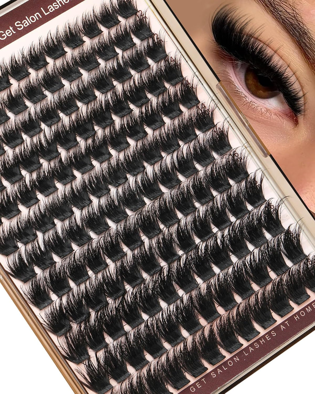 Focipeysa Lash Extension Kit Thick Eyelash Extension Kit 10-18mm Fluff Volume Lash Clusters 200D Individual Eyelashes Ki