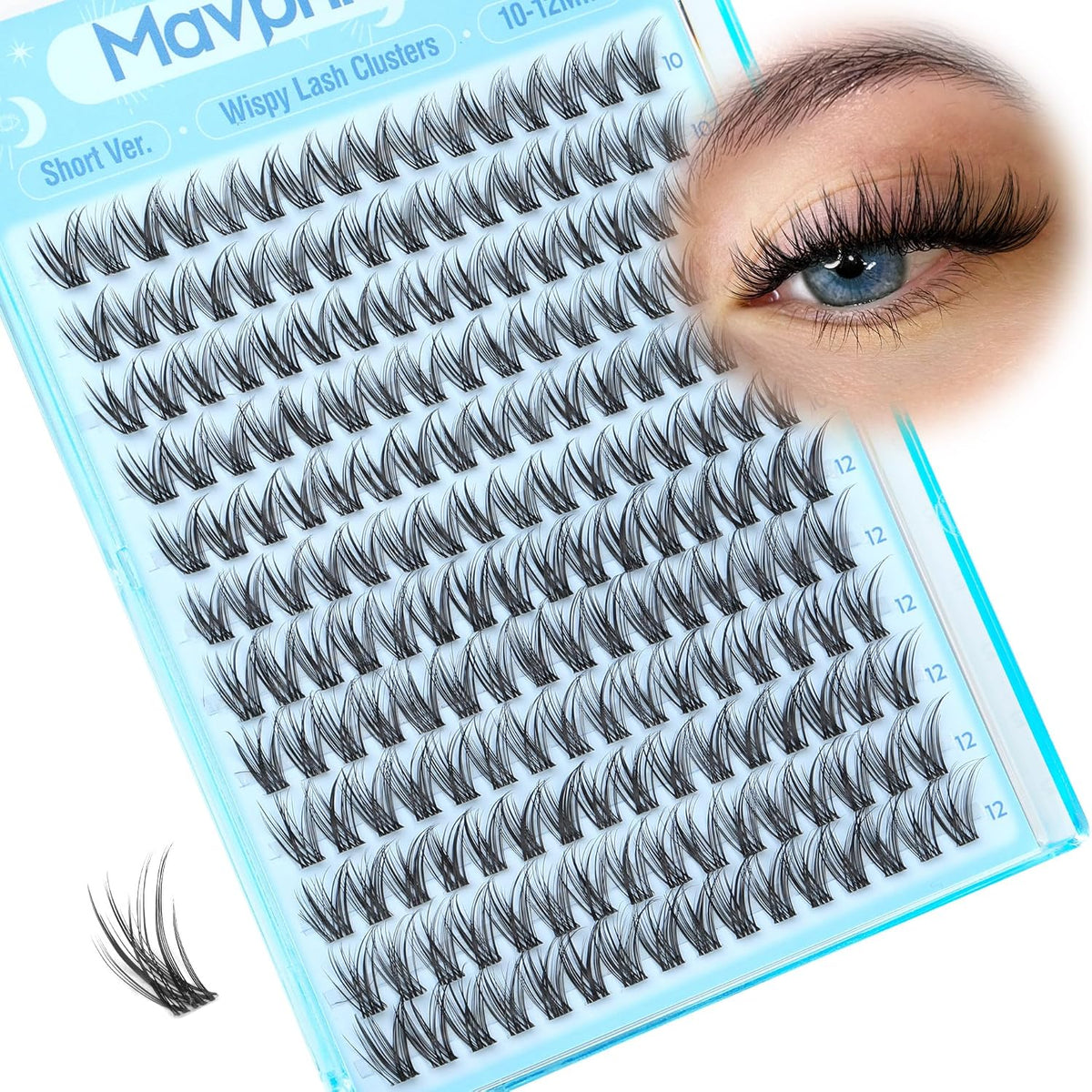 Short Lash Clusters Natural Cluster Eyelash Extensions 8-10-12MM Clear Band Cluster Lashes Extensions Wispy Individual L