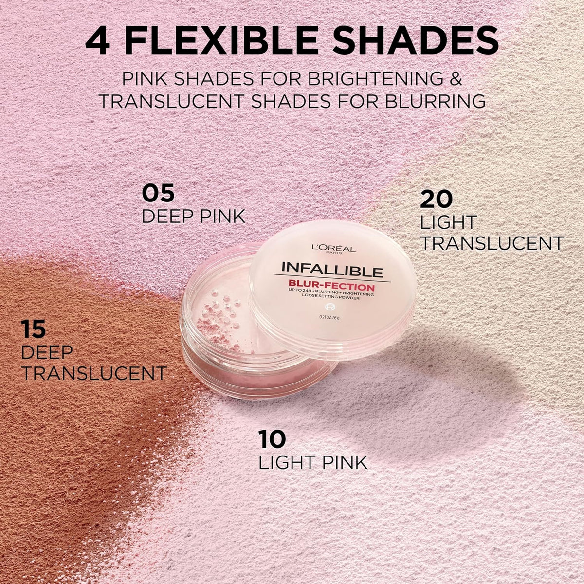 L'Oreal Paris Infallible Blur-fection Setting Powder, 10 Light Pink